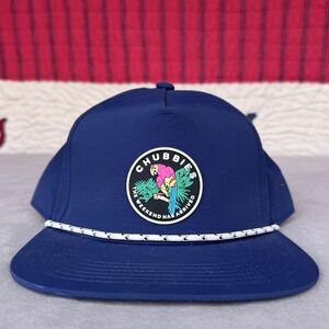 Chubbies Retro Snapback Hat‎ The Weekend Has Arrived Navy Blue Nylon Parrot Mens